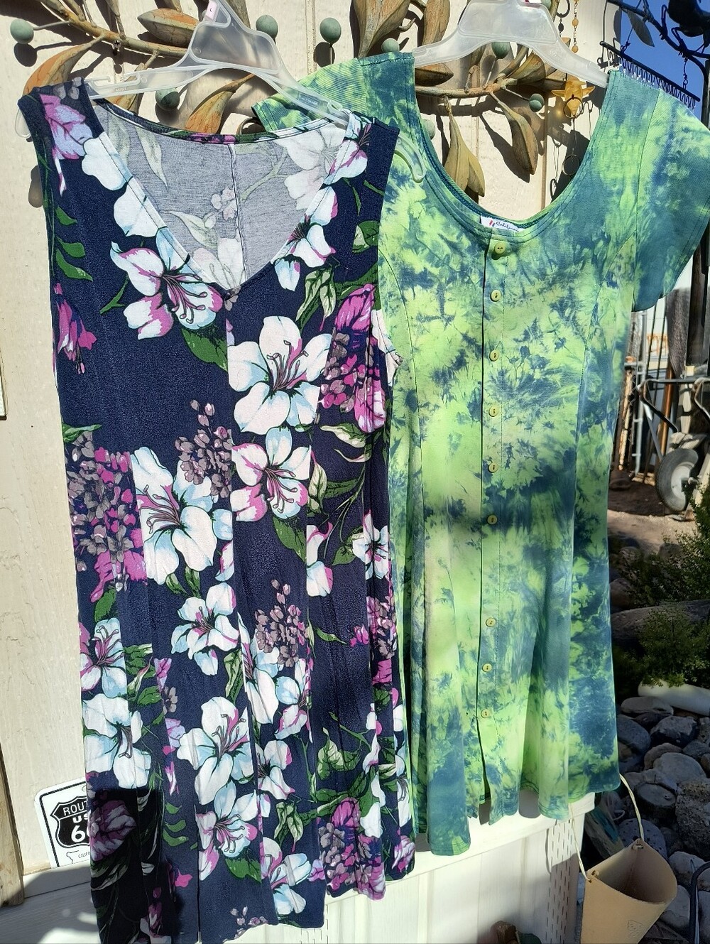 Lot of 2 Midi Poly/Cotton Summer Dresses Extra Large